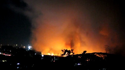 夜间野火燃烧失控