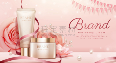 化妆用品,商品,浪漫,无人,矢量,图像,水平画幅,绘画插图,花朵,美