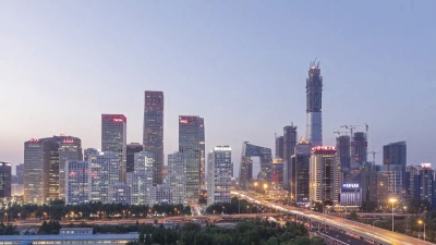 延时摄影-中国北京的未来城市景观