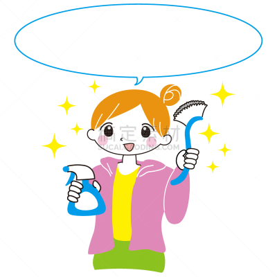 绘画插图,图像,手套,大桶,清洗剂,简单,女人,清洁手套,青年女人,20到29岁