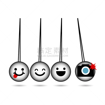 绘画插图,计算机图标,矢量,钟摆,分离着色,概念,股票,相机,白色背景,微笑