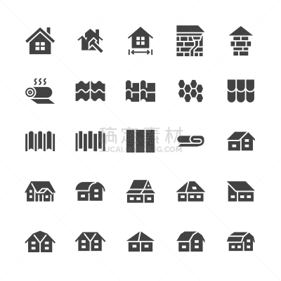 建筑业,屋顶,符号,房屋,屋面工,公寓,天窗,烟囱,建筑,剪影