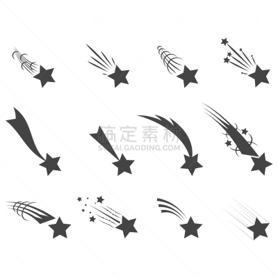 陨石,彗星,直的,行星,尾巴,天空,礼物,标签,绘制,剪影
