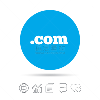 com域名,标志,网上交友,平坦的,图标,创造力,电子邮件,几何形状,概念,代币