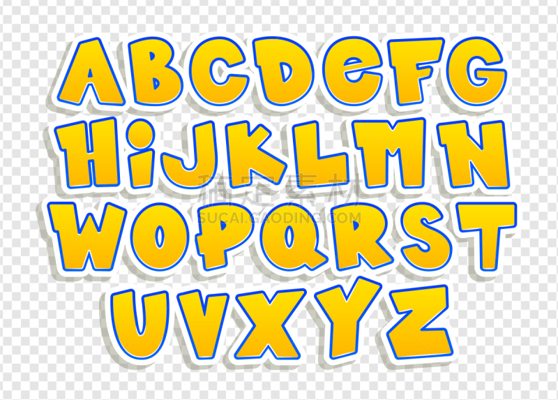 字体,卡通,可爱的,单词,字母,字母表次序,信函,儿童,雕刻图像,婴儿