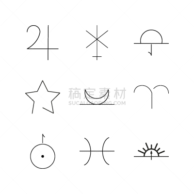 轮廓,直的,星座,图标集,计算机图标,白羊座,图像,双鱼座,天王星,矢量