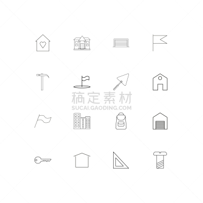 直的,建筑业,建筑体,计算机图标,房屋,三角板,矢量,标志,车库