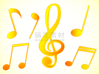 黄金,音符,绘画插图,分离着色,背景分离,交响乐团,钥匙,调号,高音谱号