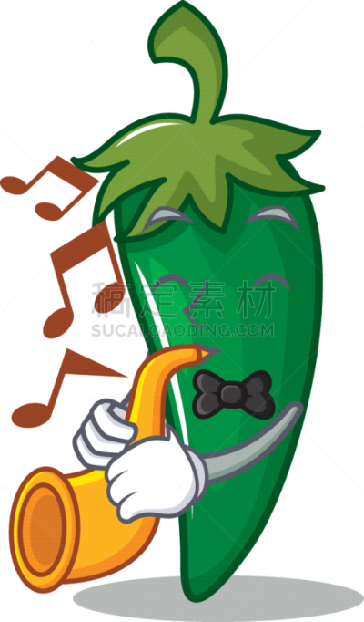 绿色,性格,小号,辣椒,卡通,冷,热,清新,音乐,爵士乐