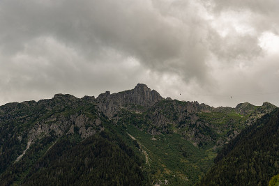 夏蒙尼勃朗峰。夏曼全景