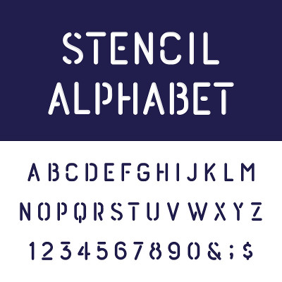 圆形模板字母矢量字体