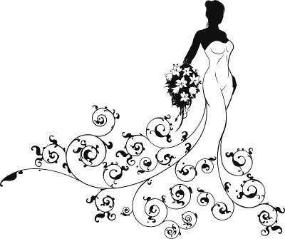 图案婚礼新娘剪影