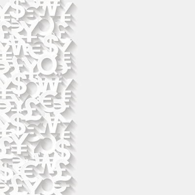 带有货币符号的抽象背景。矢量图