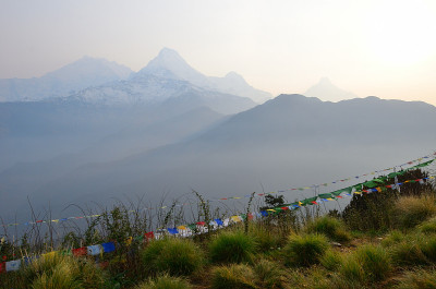 日出潘山景，喜马拉雅山脉