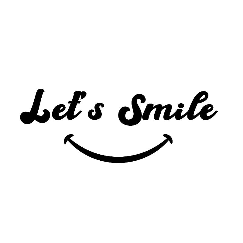 Let's Smile. Hand drawn typography poster. T shirt