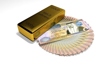 科威特第纳尔货币和金锭