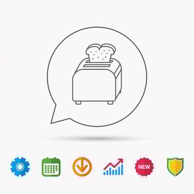 烤面包机图标。三明治机信号。