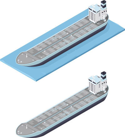 矢量等距油轮图标。