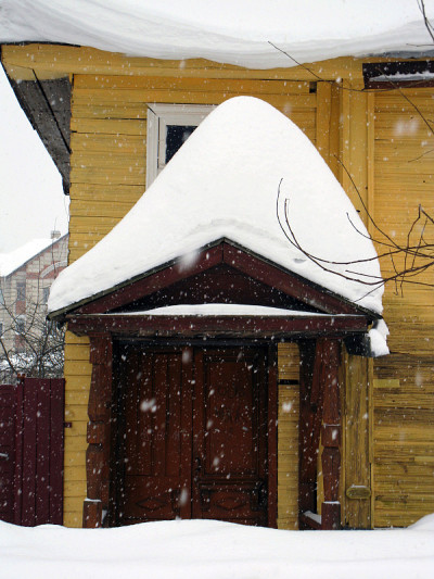 下雪的冬天。