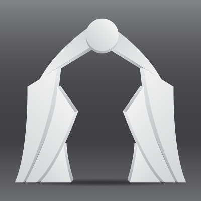简单的墙展位模型。活动3D渲染展台