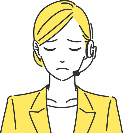 一个穿着西装戴着耳机的女人道歉的插图
