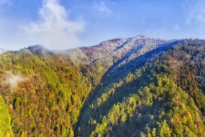 D太平山顶雪闪闪发光