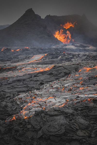 火山喷发和熔岩场