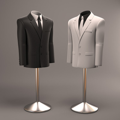 正式的服装上的商店人体模型3d插图