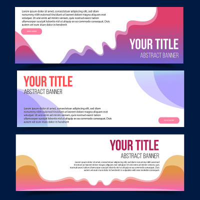 Color abstract fluid  invitation set.
