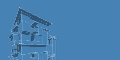 3D插图建筑透视线