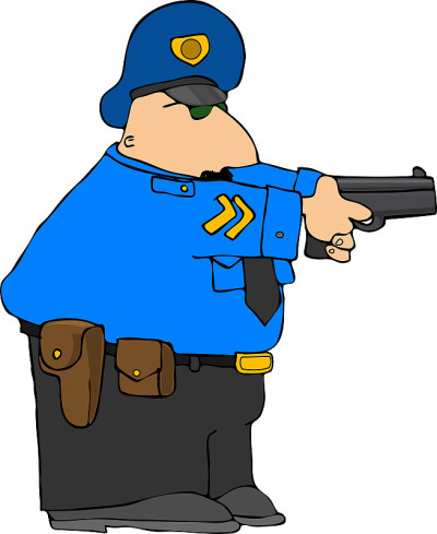 警察画下来