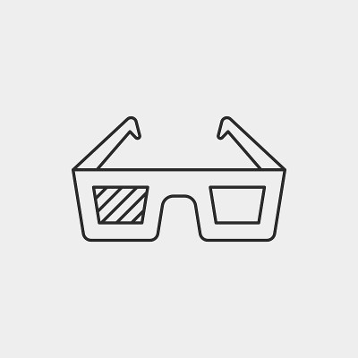 3D眼镜线条图标
