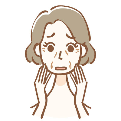 皮肤老化的中年妇女