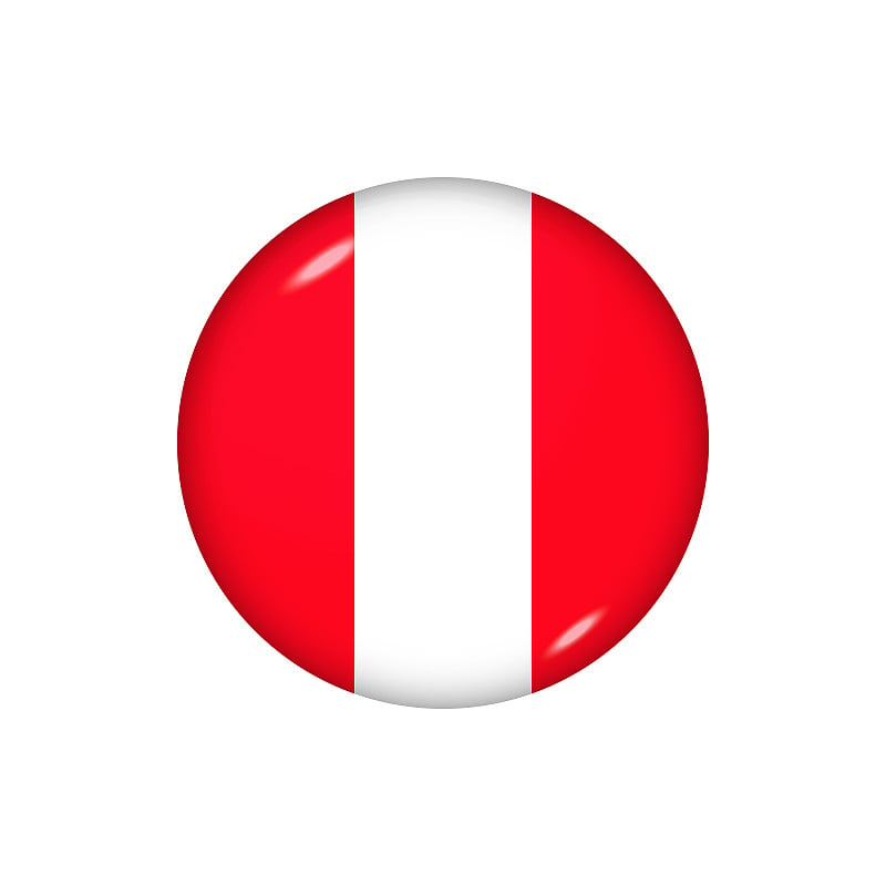 Glossy flag icon ofPeru