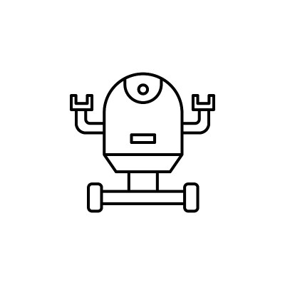 space robot line icon. Signs and symbols can be us
