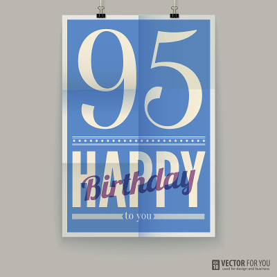 生日快乐海报，贺卡，95岁。