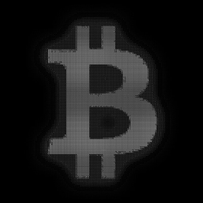 用数字构造的向量灰度比特币符号。比特币,区块链转移。计算机代码表示。密码分析攻击。程序代码模式