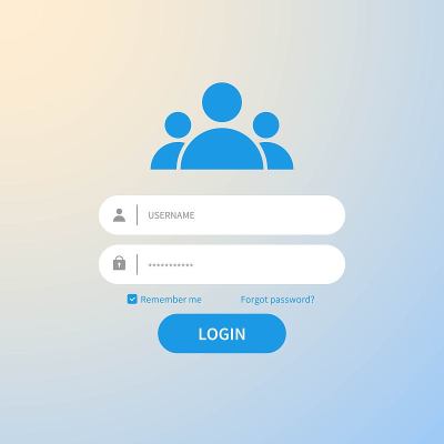 注册页面设计。登录表单帐户用户密码身份ui web日志屏幕安全配置文件隐私应用程序界面