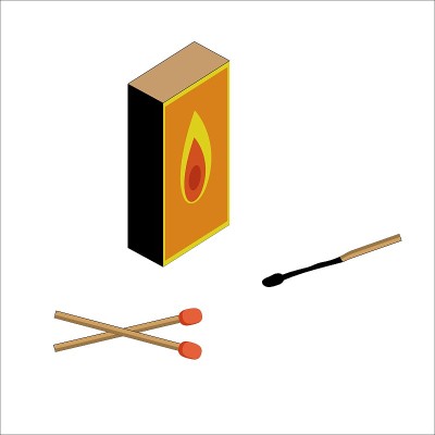安全火柴和火柴盒矢量插图