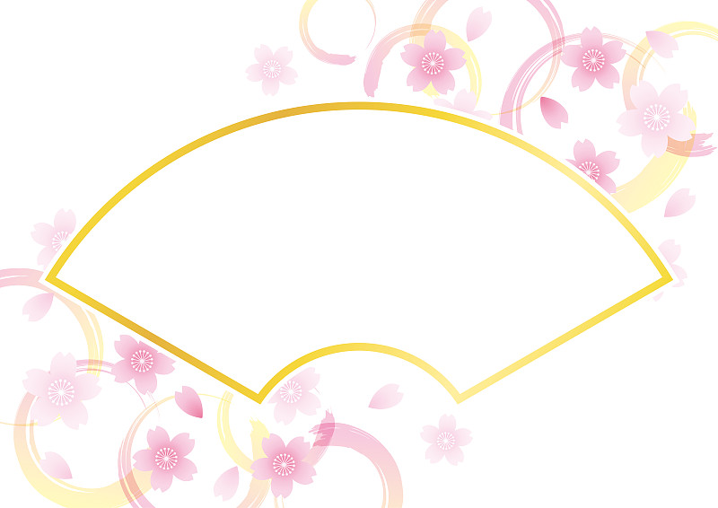 樱花和扇子插图
