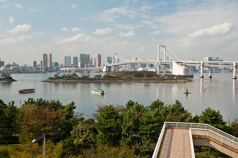 在东京台场享受田园诗般的风景