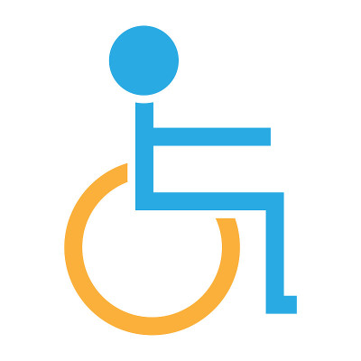 轮椅图标设计矢量插图