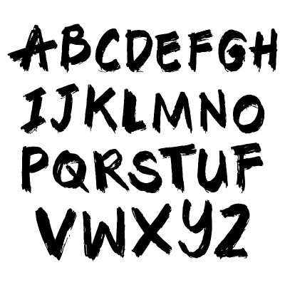 用毛笔书写字母。
