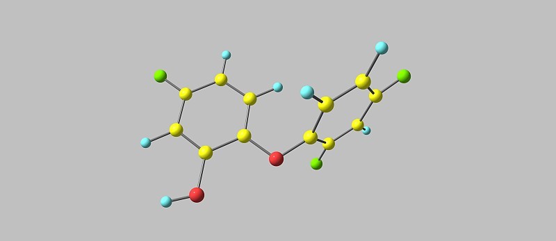 灰上分离的三氯生酸分子结构