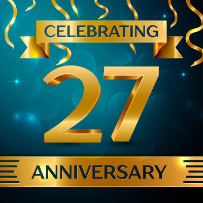 Realistic Twenty seven Years Anniversary Celebrati