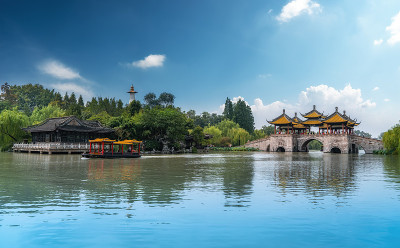 扬州园林莲花桥古建筑景观