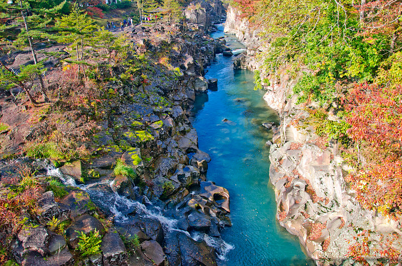 日本岩手县的Genbikei峡谷