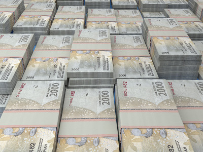 印尼钞票。Indonesianrupiah账单。2000印尼盾印尼盾。商业、金融背景。
