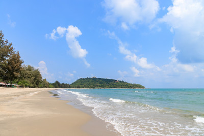 美丽的海在Baan Grood海滩，Bang Saphan, Prachuap Khiri Khan