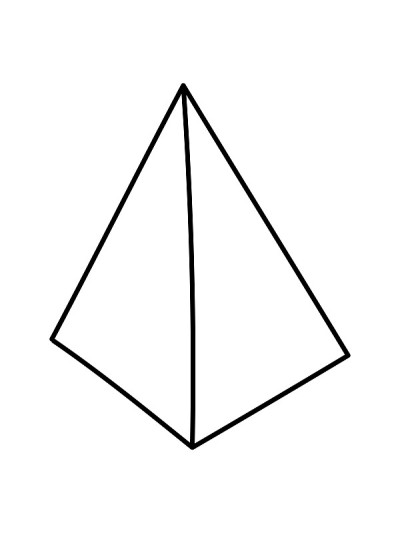 一个孤立在白色背景上的金字塔